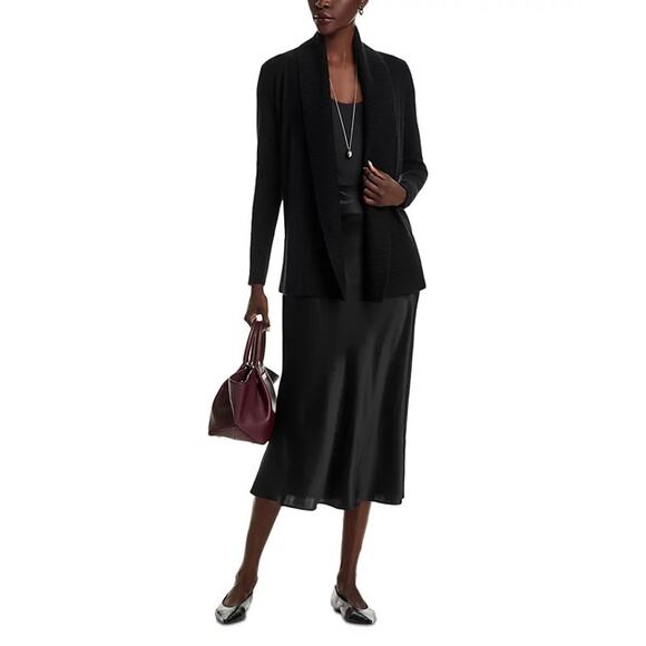 C by Bloomingdale's Cashmere Cable Knit Shawl-Collar Open Front Cardigan Size XS - Picture 2 of 6